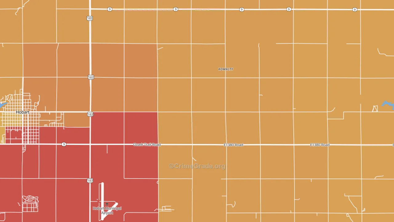 Komalty, OK Map of Drug-Related Crime Rates