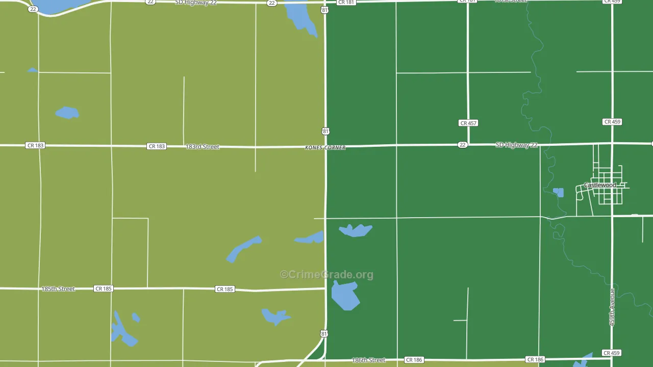 Kones Corner, SD Map of Drug-Related Crime Rates
