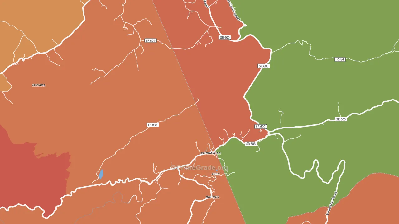 Konnarock, VA Map of Drug-Related Crime Rates