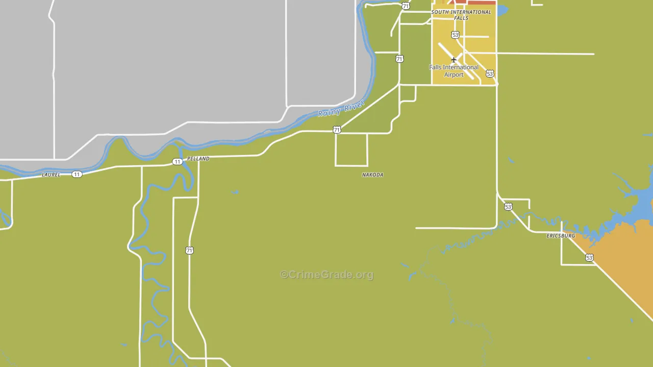Koochiching County, MN Map of Drug-Related Crime Rates