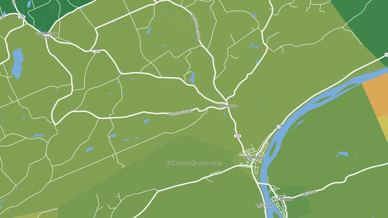 Koonsville, PA Map of Drug-Related Crime Rates