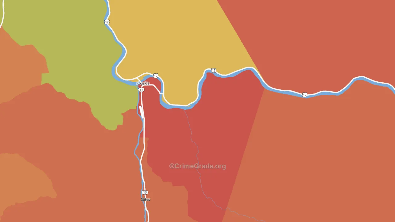 Kooskia, ID Map of Drug-Related Crime Rates