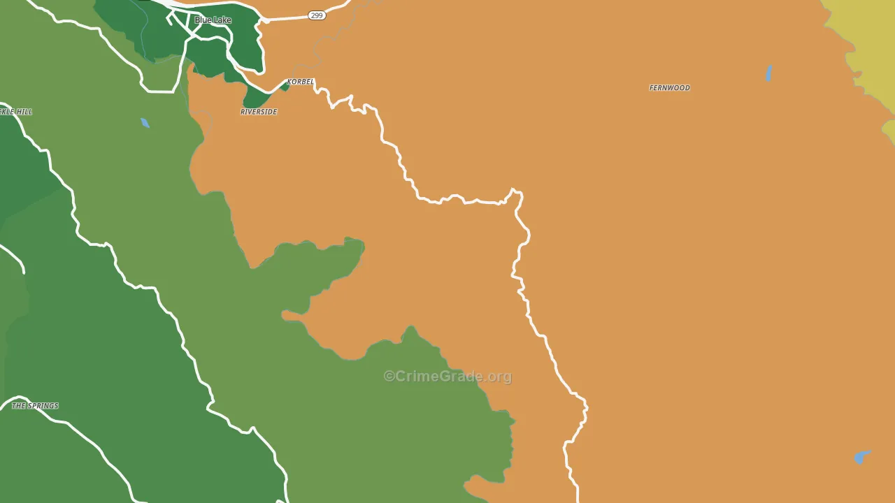 Korbel, CA Map of Drug-Related Crime Rates