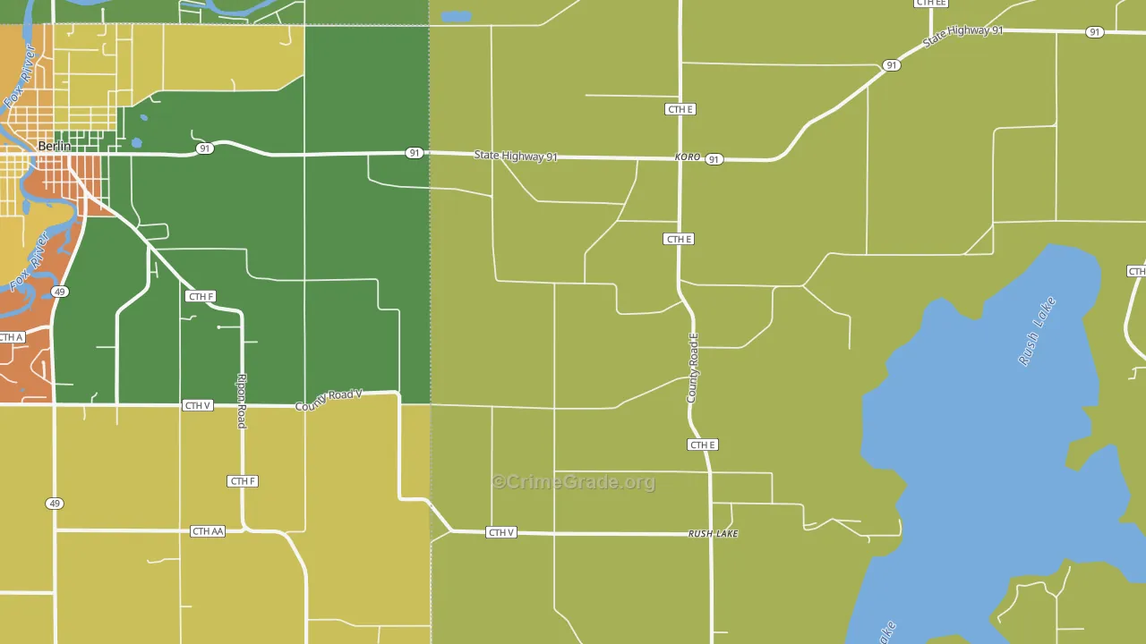 Koro, WI Map of Drug-Related Crime Rates