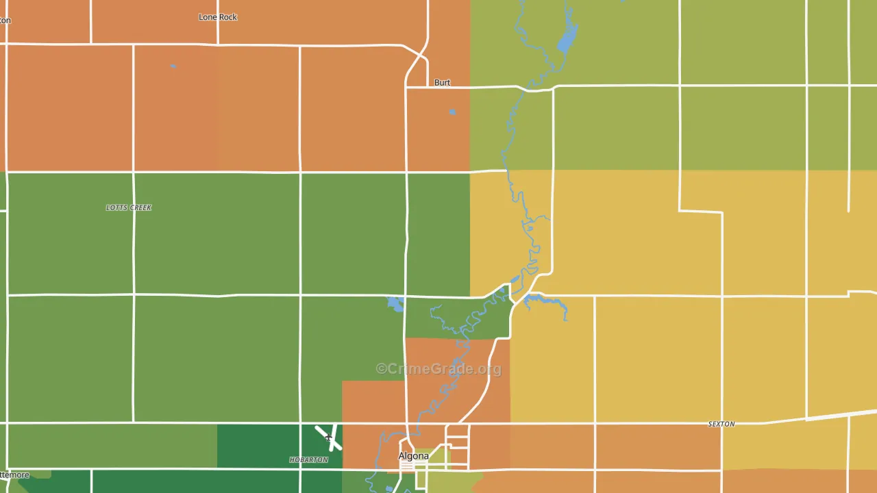 Kossuth County, IA Map of Drug-Related Crime Rates
