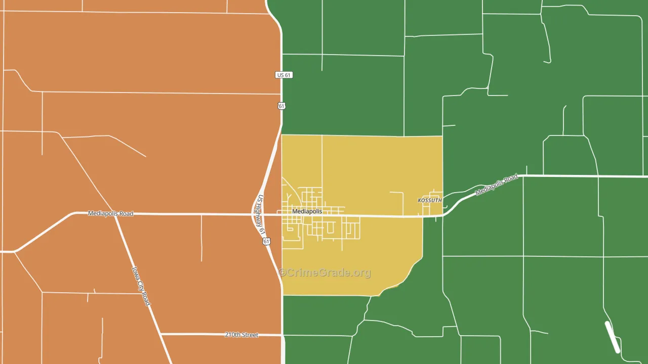 Kossuth, IA Map of Drug-Related Crime Rates