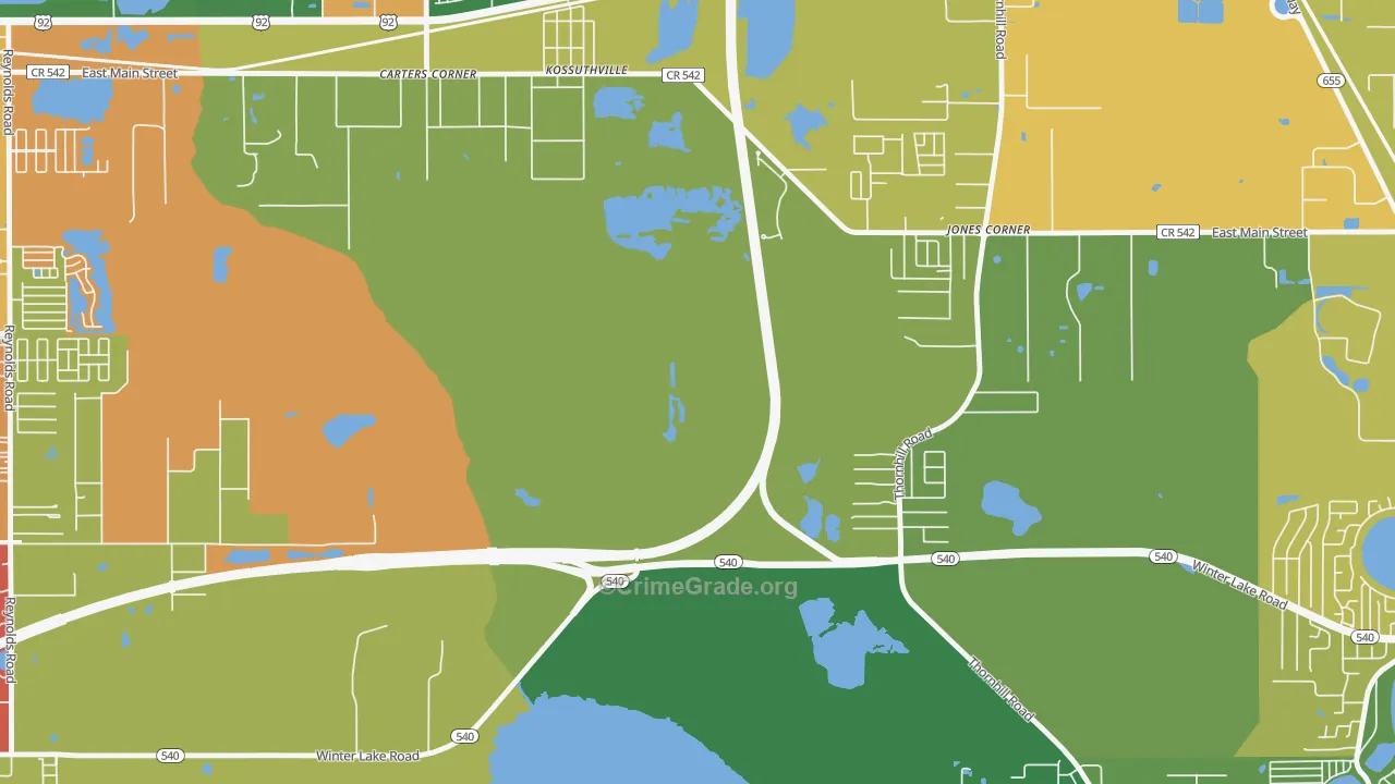 Kossuthville, FL Map of Drug-Related Crime Rates