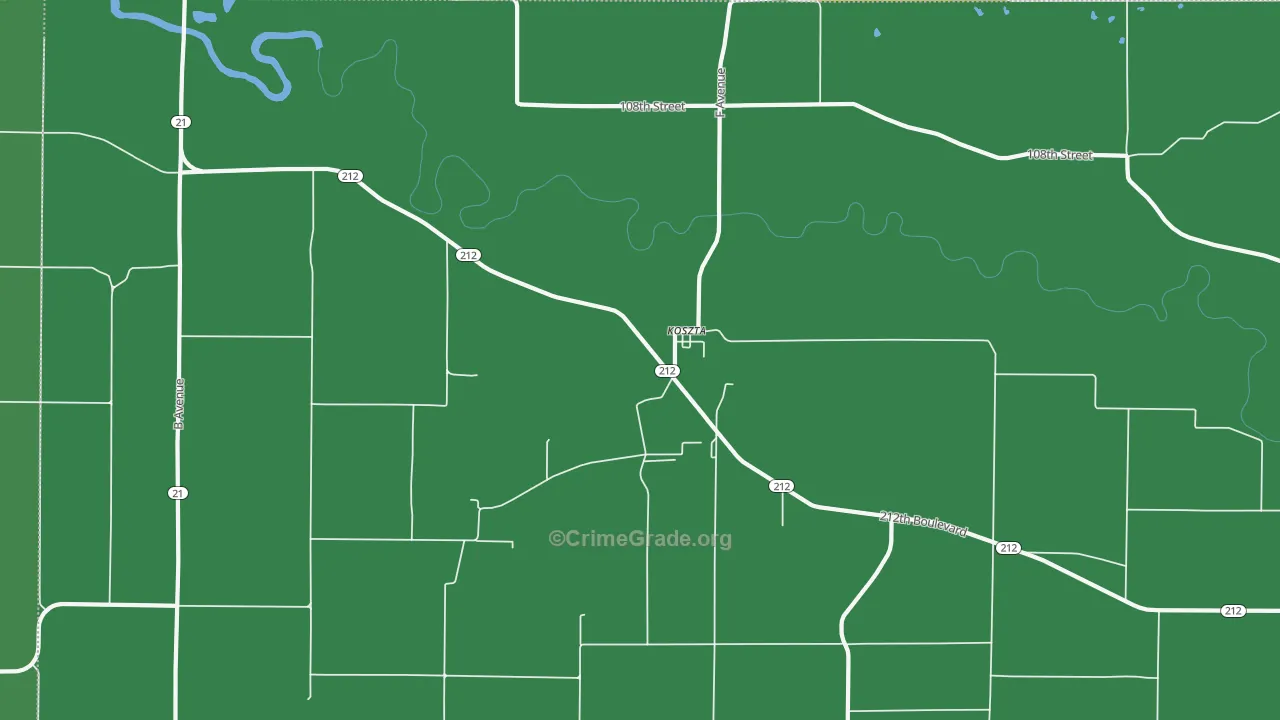 Koszta, IA Map of Drug-Related Crime Rates