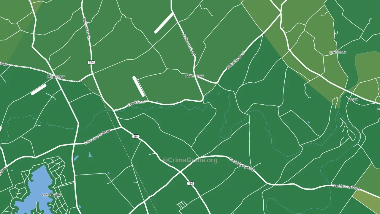 Kralltown, PA Map of Drug-Related Crime Rates