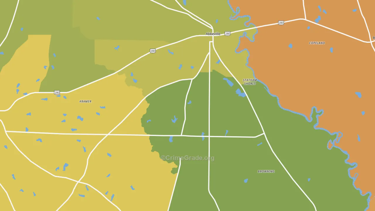 Kramer, GA Map of Drug-Related Crime Rates
