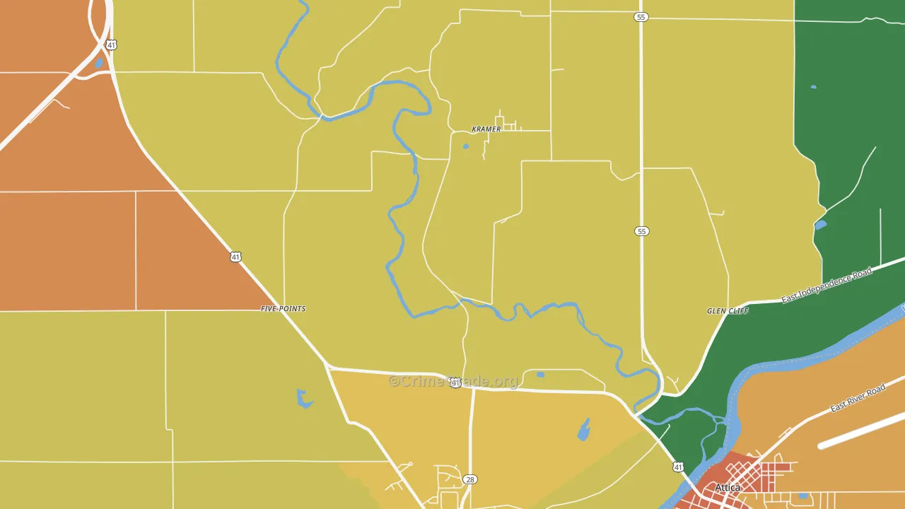 Kramer, IN Map of Drug-Related Crime Rates
