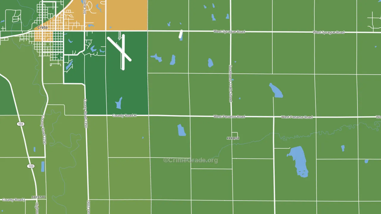 Kramer, NE Map of Drug-Related Crime Rates