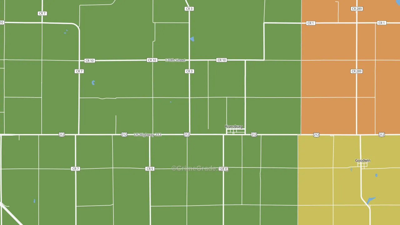 Kranzburg, SD Map of Drug-Related Crime Rates