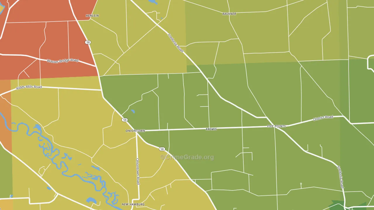 Kremis, PA Map of Drug-Related Crime Rates