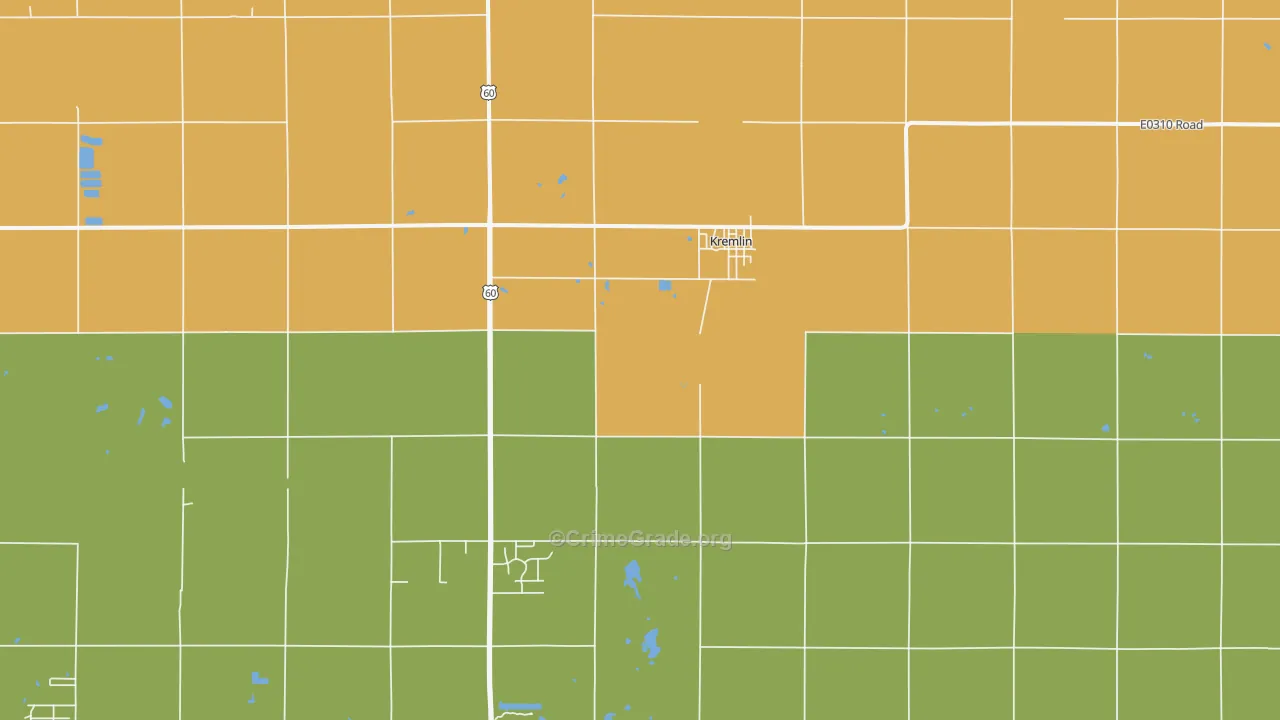 Kremlin, OK Map of Drug-Related Crime Rates