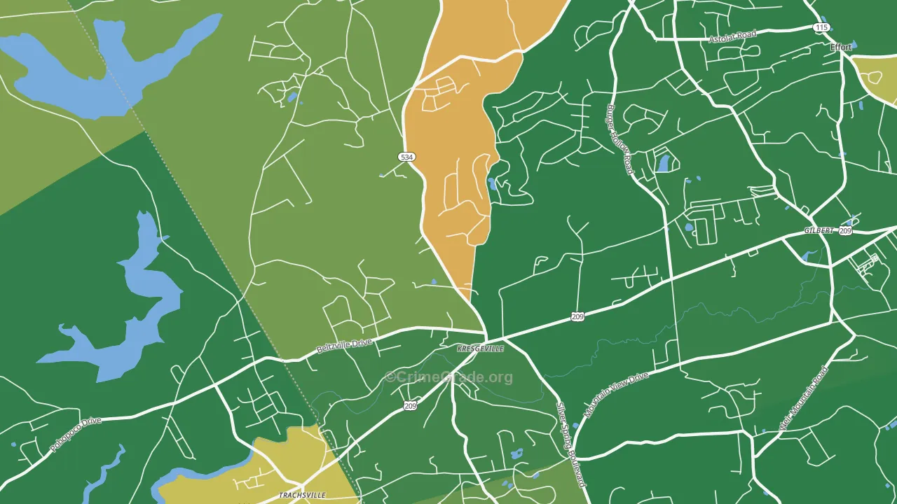 Kresgeville, PA Map of Drug-Related Crime Rates