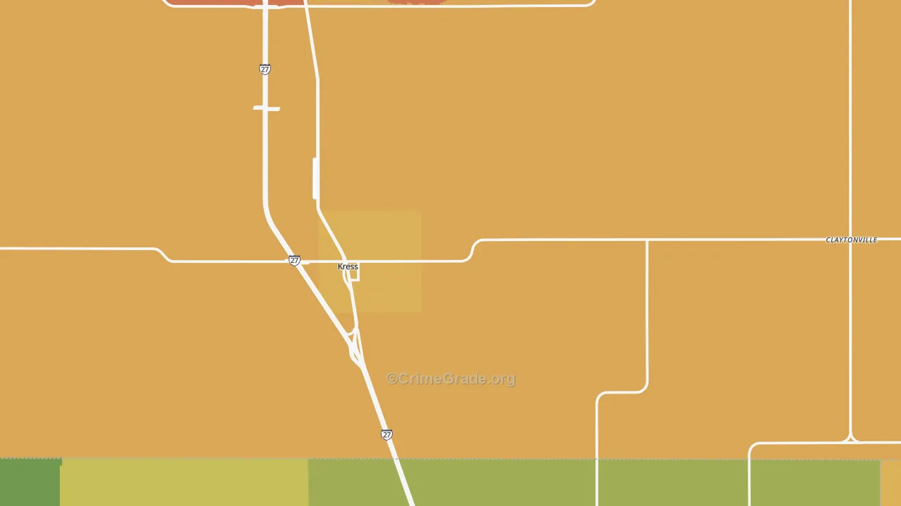 Kress, TX Map of Drug-Related Crime Rates