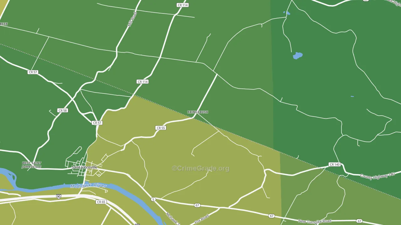 Kringsbush, NY Map of Drug-Related Crime Rates