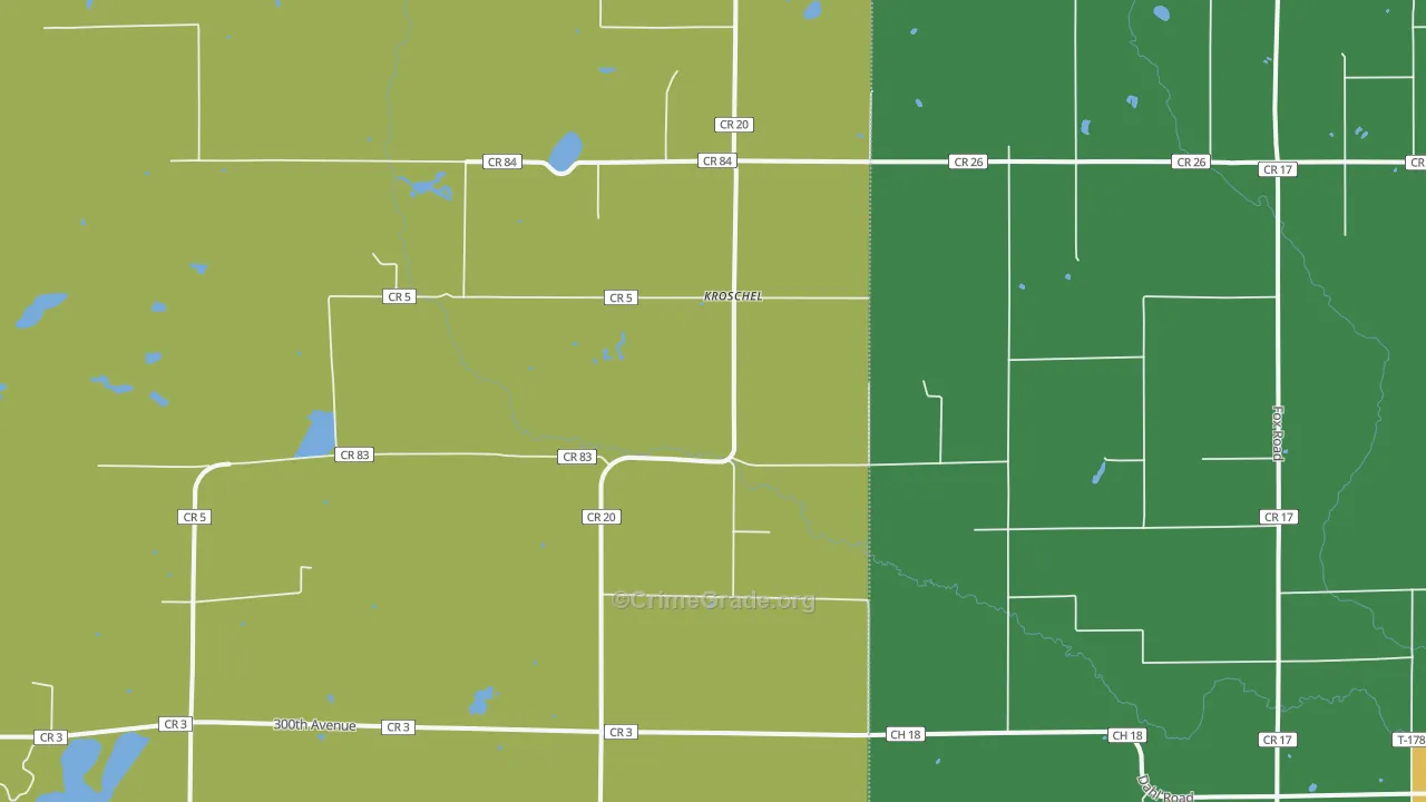 Kroschel, MN Map of Drug-Related Crime Rates
