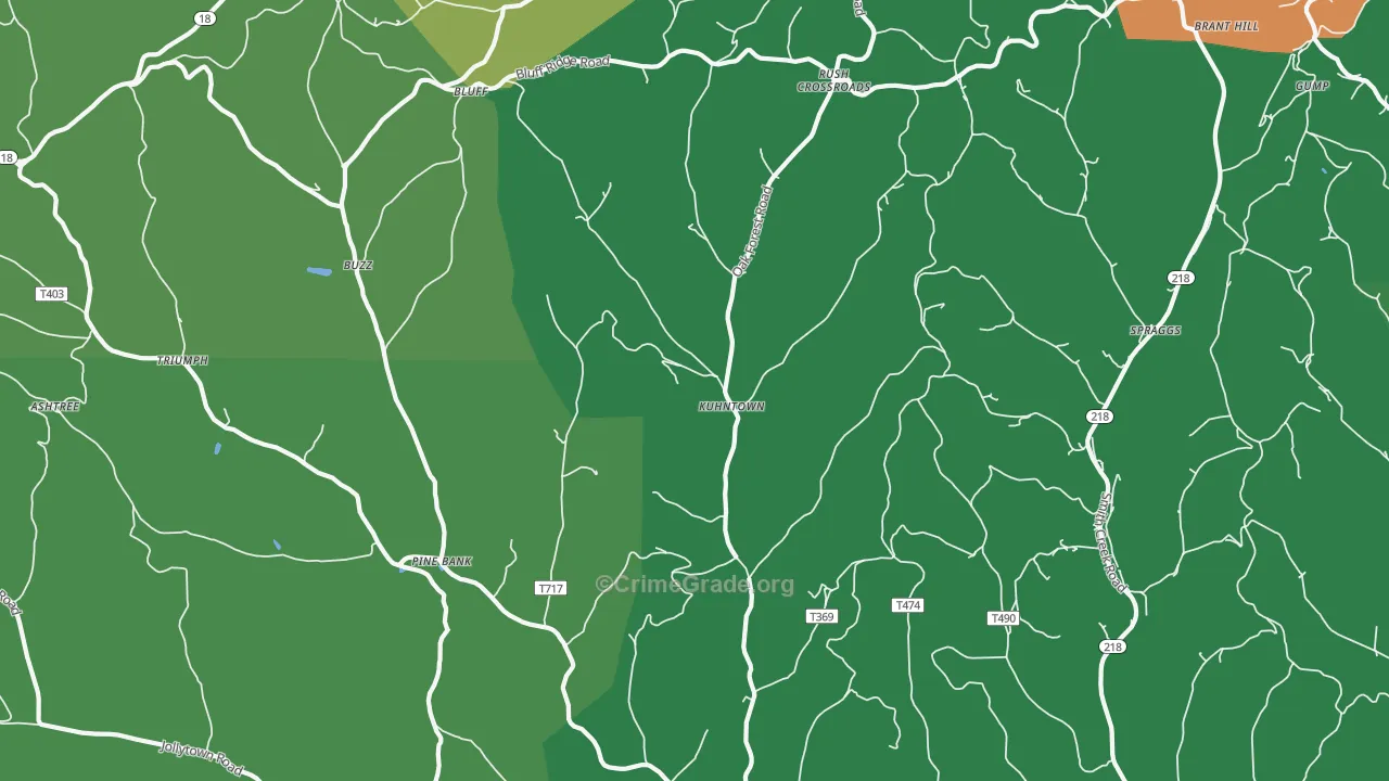 Kuhntown, PA Map of Drug-Related Crime Rates