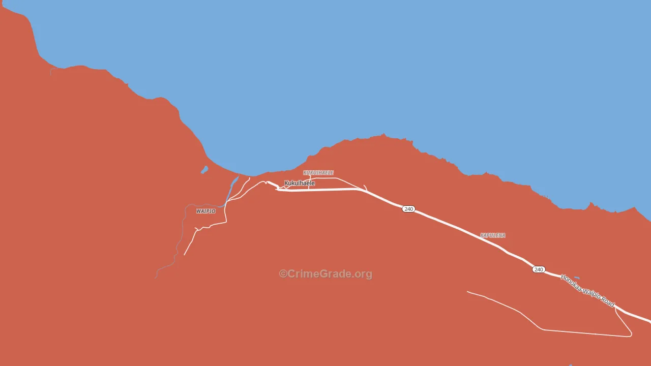 Kukuihaele, HI Map of Drug-Related Crime Rates