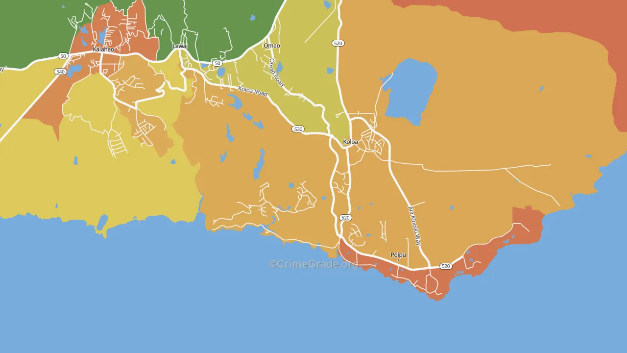 Kukuiula, HI Map of Drug-Related Crime Rates
