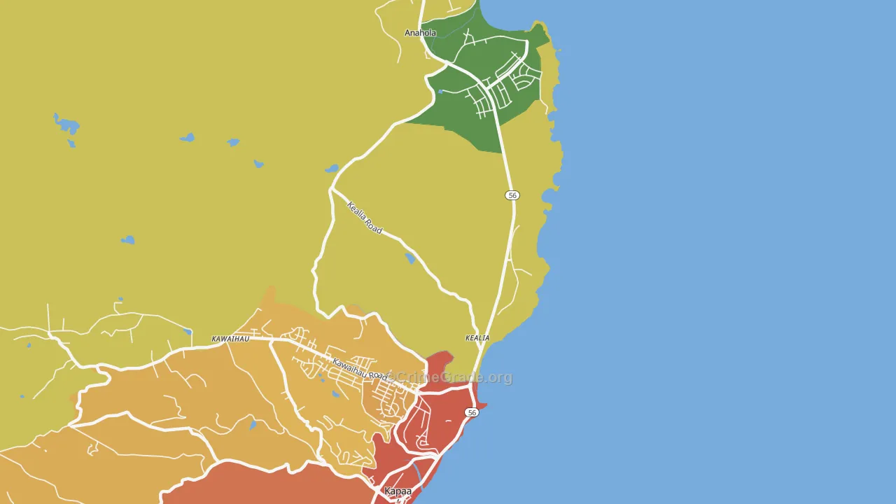 Kumukumu, HI Map of Drug-Related Crime Rates