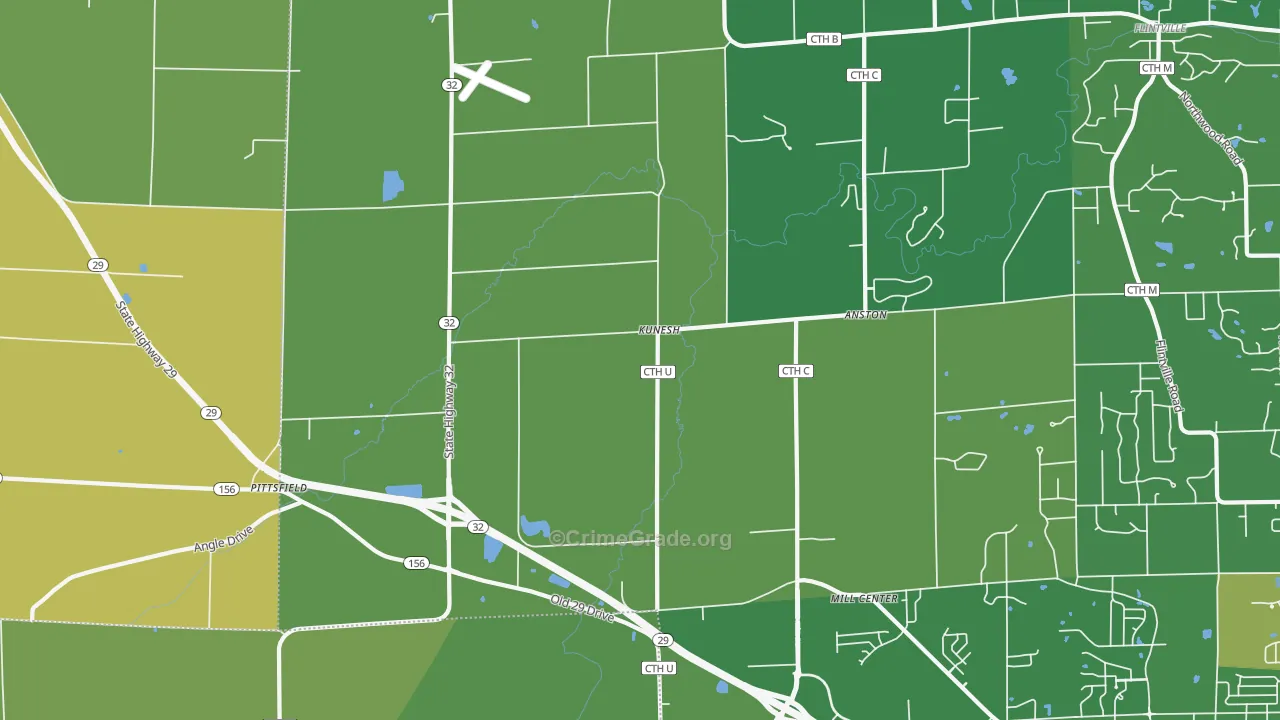 Kunesh, WI Map of Drug-Related Crime Rates