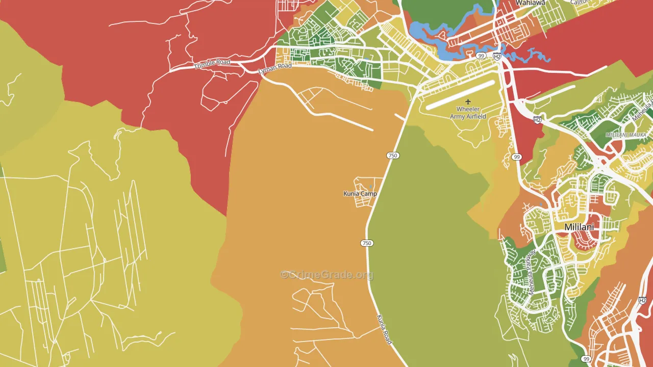 Kunia, HI Map of Drug-Related Crime Rates