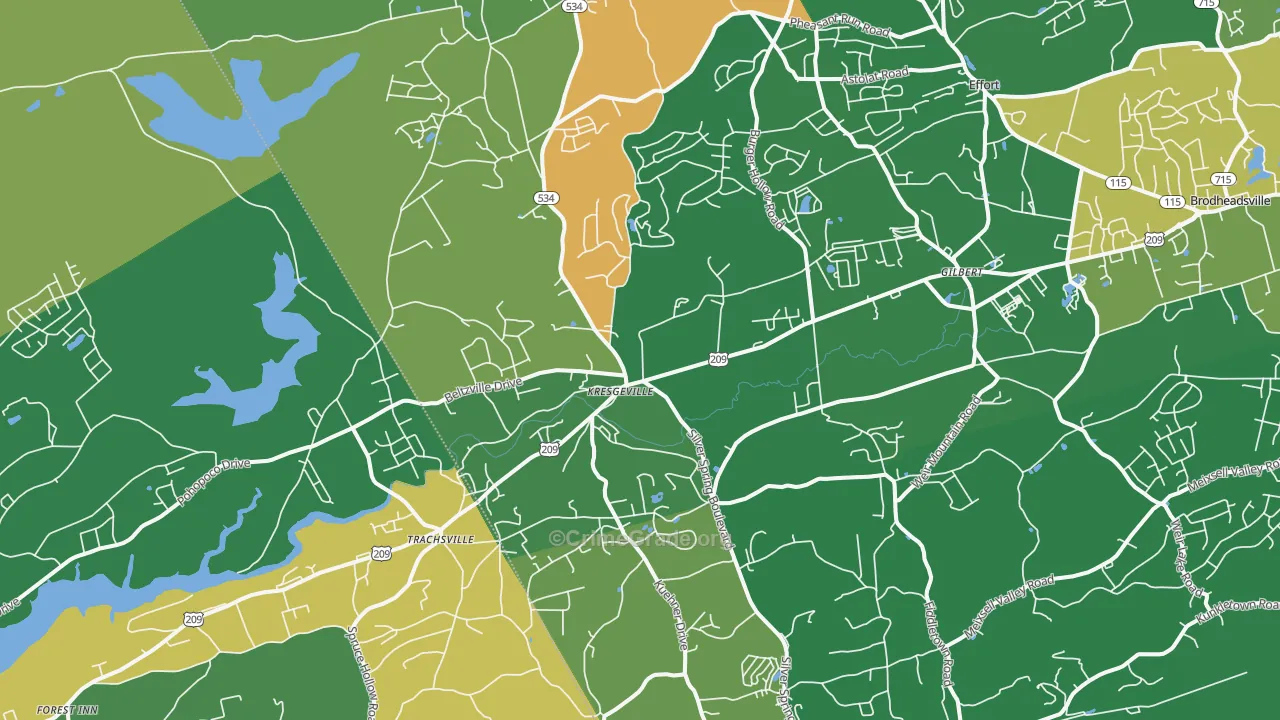 Kunkletown, PA Map of Drug-Related Crime Rates