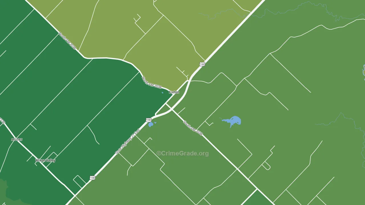 Kurten, TX Map of Drug-Related Crime Rates