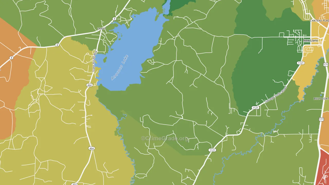 Kurthwood, LA Map of Drug-Related Crime Rates