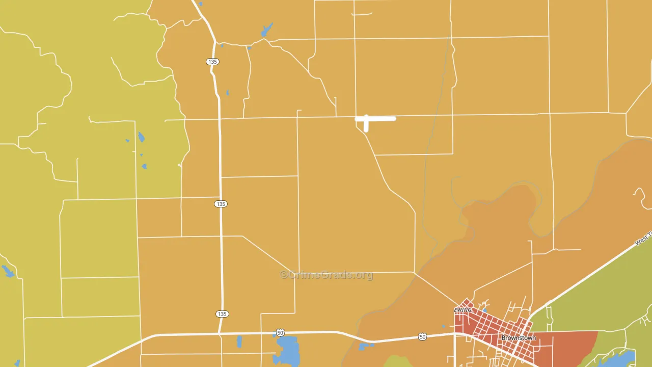 Kurtz, IN Map of Drug-Related Crime Rates