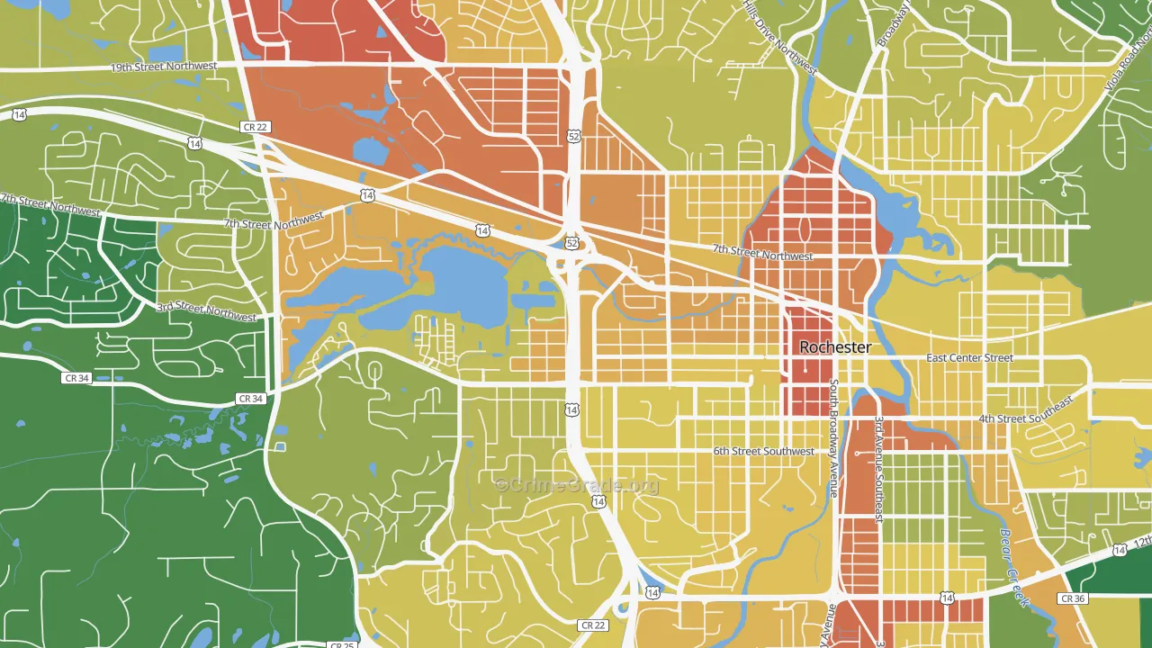 Kutzky Park, Rochester, MN Map of Drug-Related Crime Rates