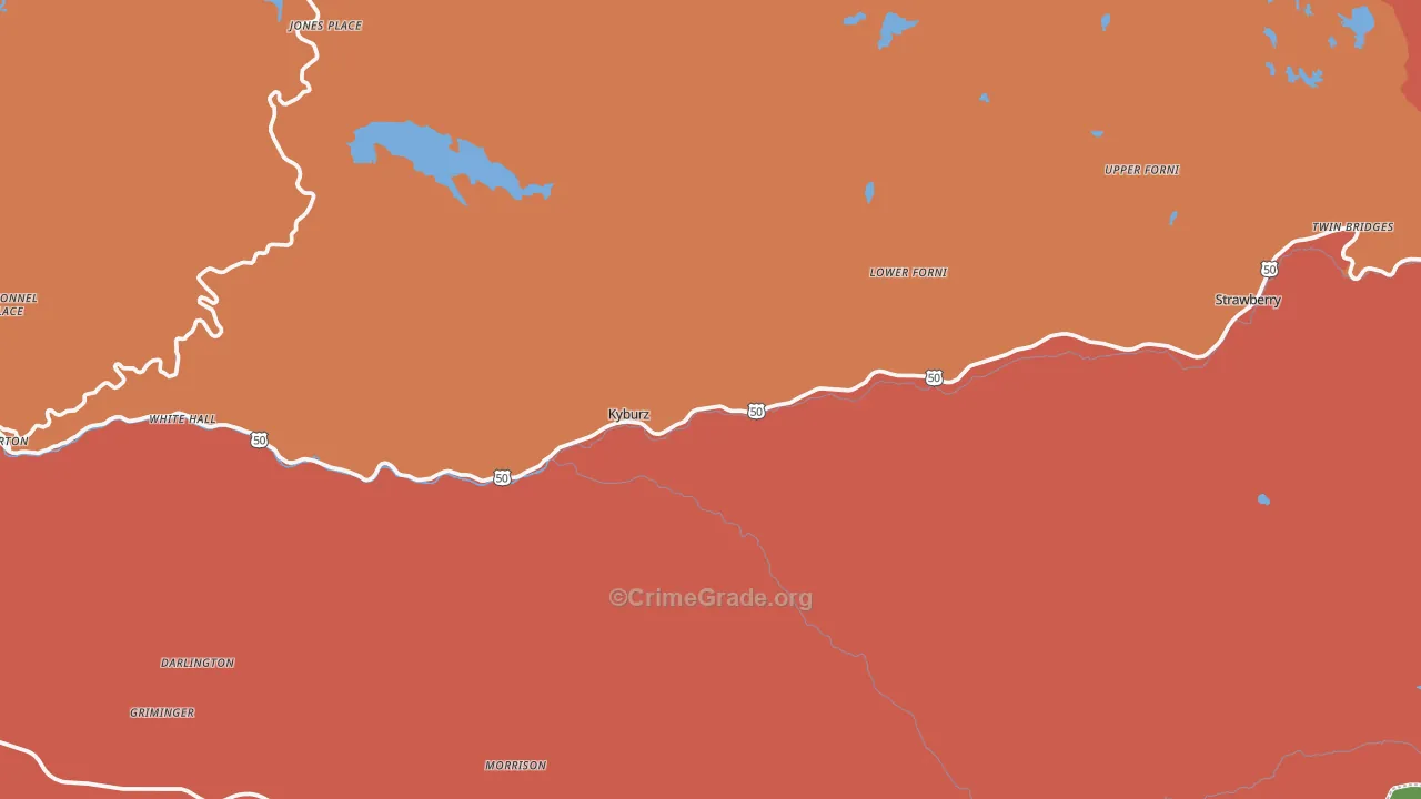 Kyburz, CA Map of Drug-Related Crime Rates