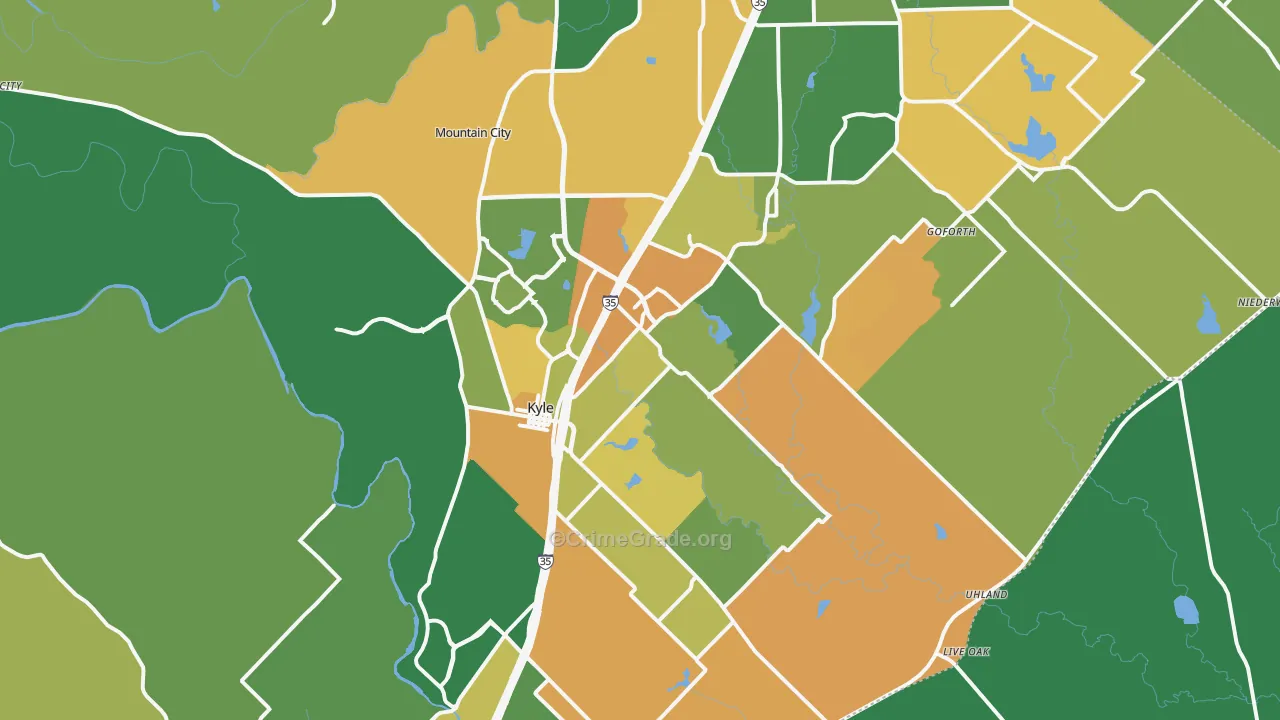 Kyle, TX Map of Drug-Related Crime Rates