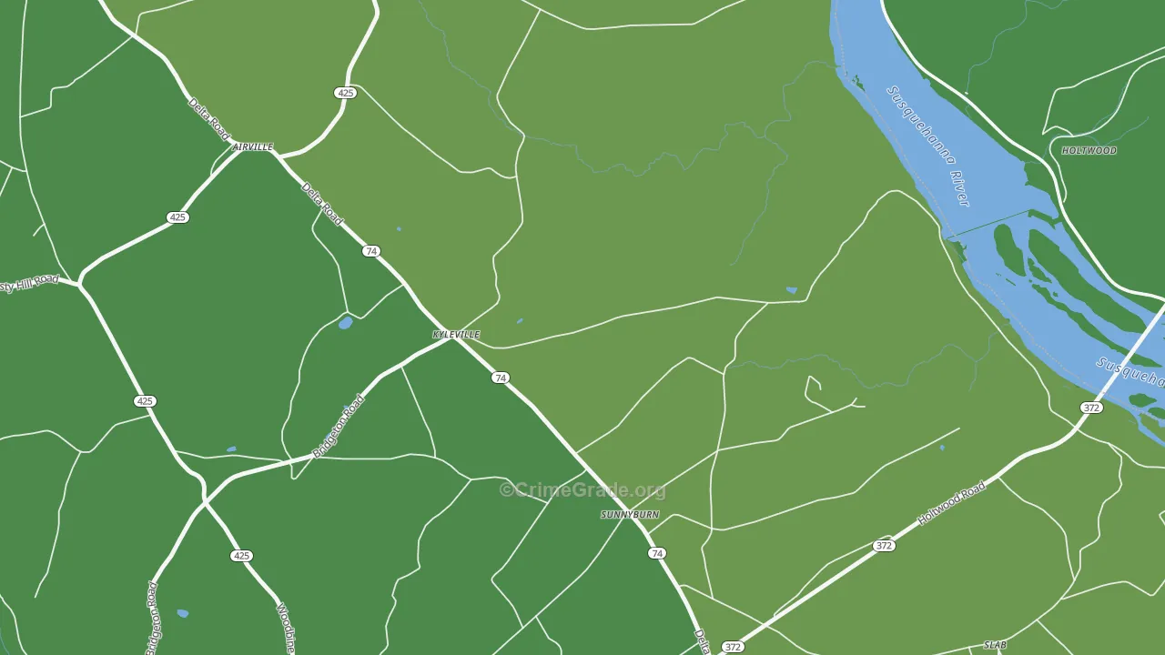 Kyleville, PA Map of Drug-Related Crime Rates