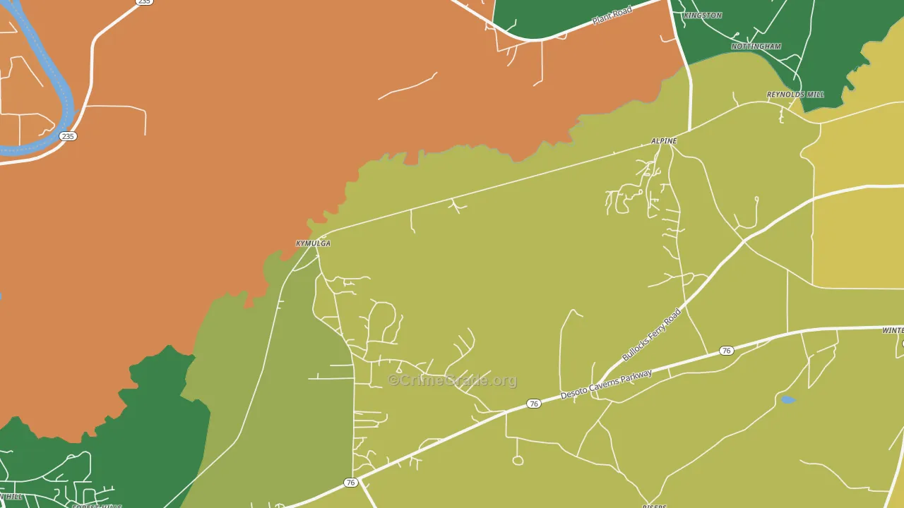 Kymulga, AL Map of Drug-Related Crime Rates