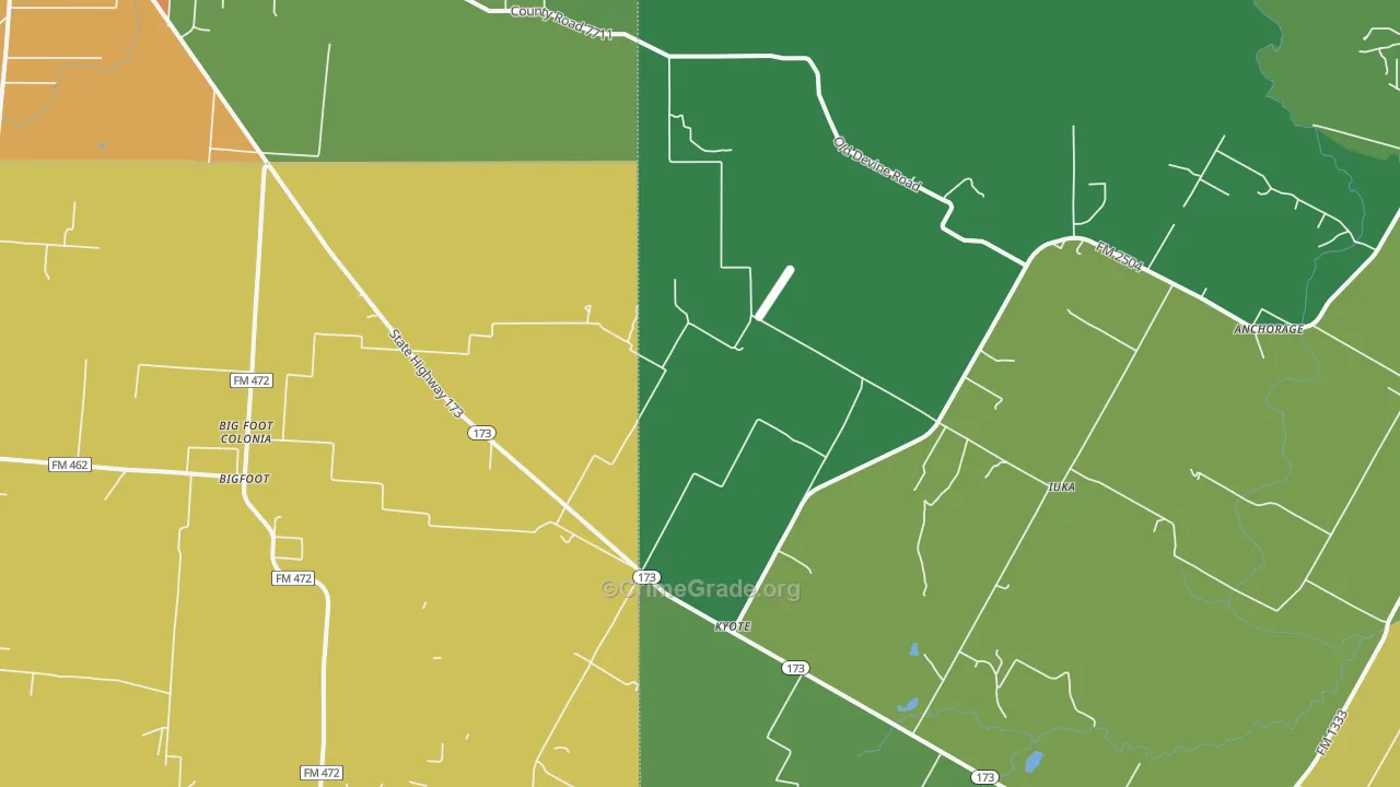Kyote, TX Map of Drug-Related Crime Rates