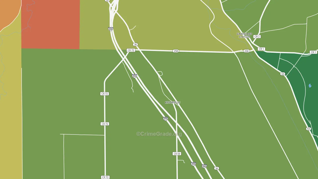 Kysorville, NY Map of Drug-Related Crime Rates