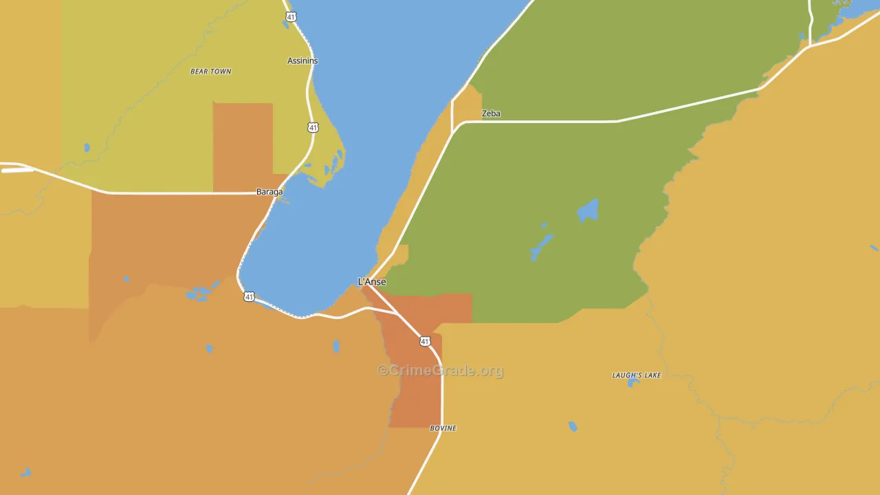 L'Anse, MI Map of Drug-Related Crime Rates