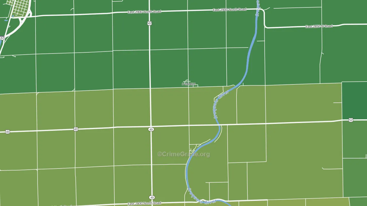 L'Erable, IL Map of Drug-Related Crime Rates