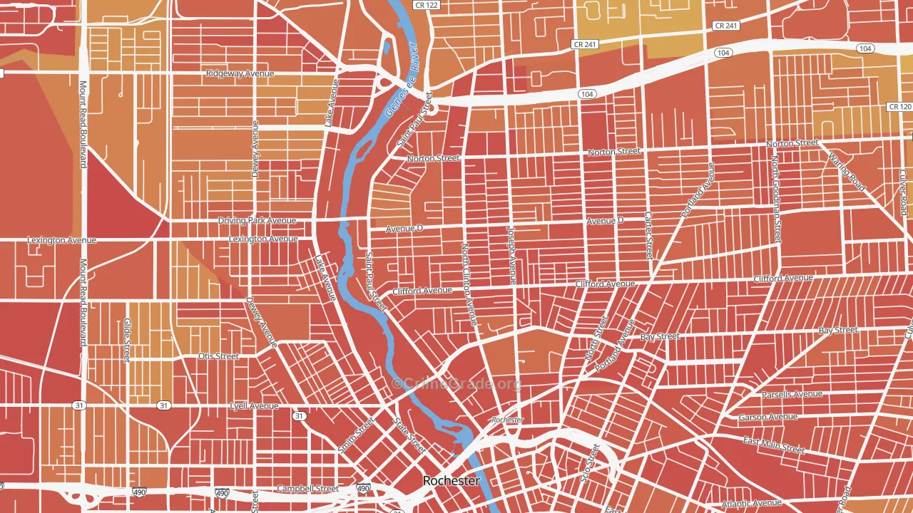 La Avenida, Rochester, NY Map of Drug-Related Crime Rates