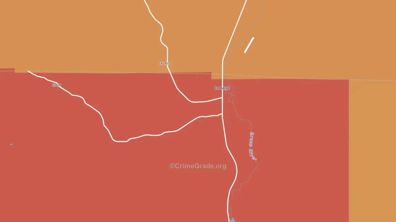 La Barge, WY Map of Drug-Related Crime Rates