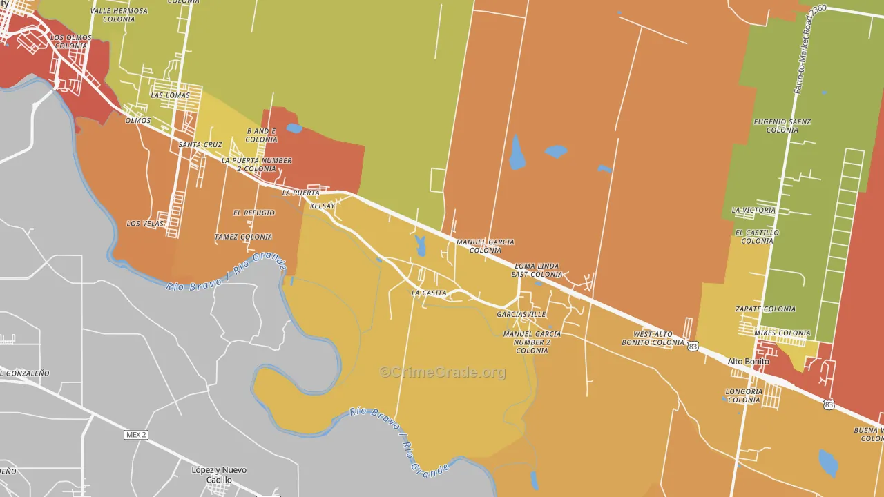 La Casita, TX Map of Drug-Related Crime Rates