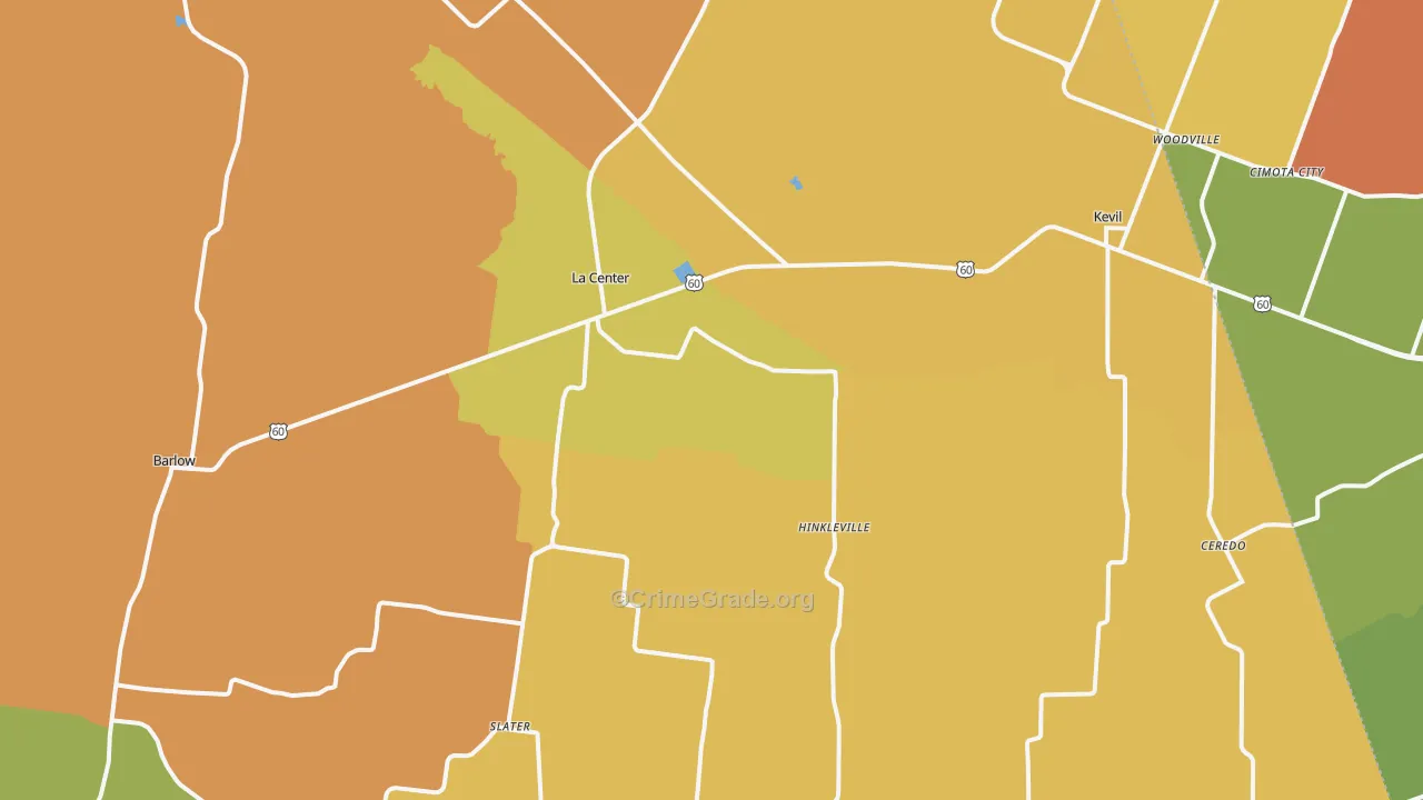 La Center, KY Map of Drug-Related Crime Rates
