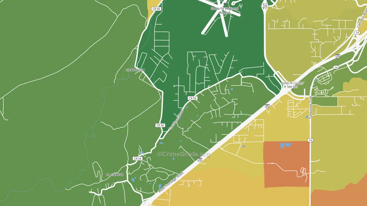 La Cienega, NM Map of Drug-Related Crime Rates