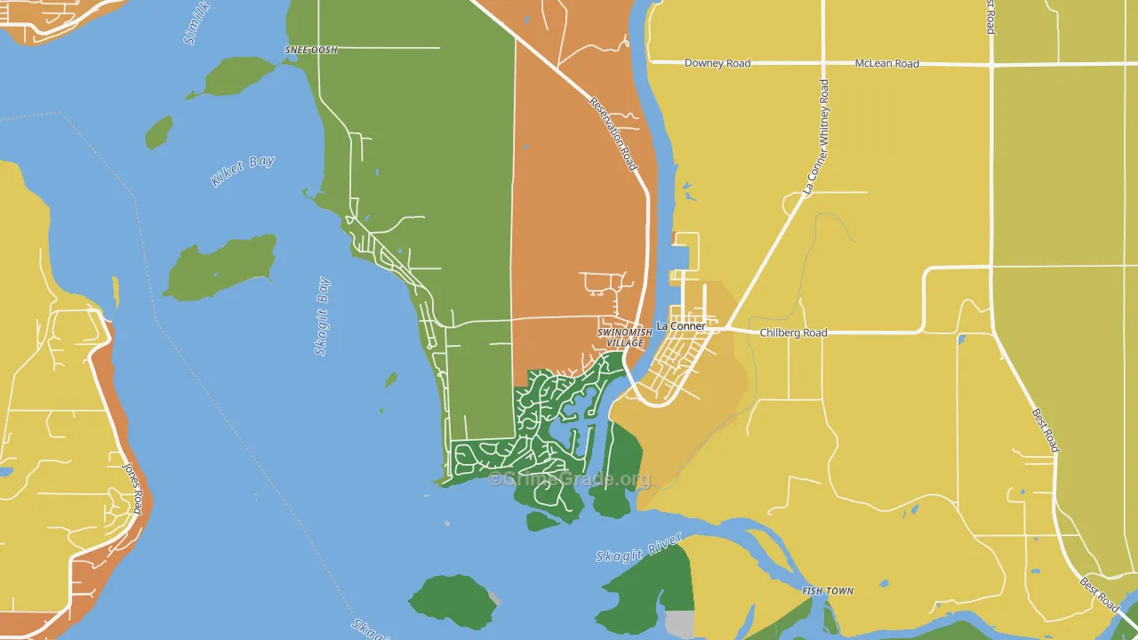 La Conner, WA Map of Drug-Related Crime Rates