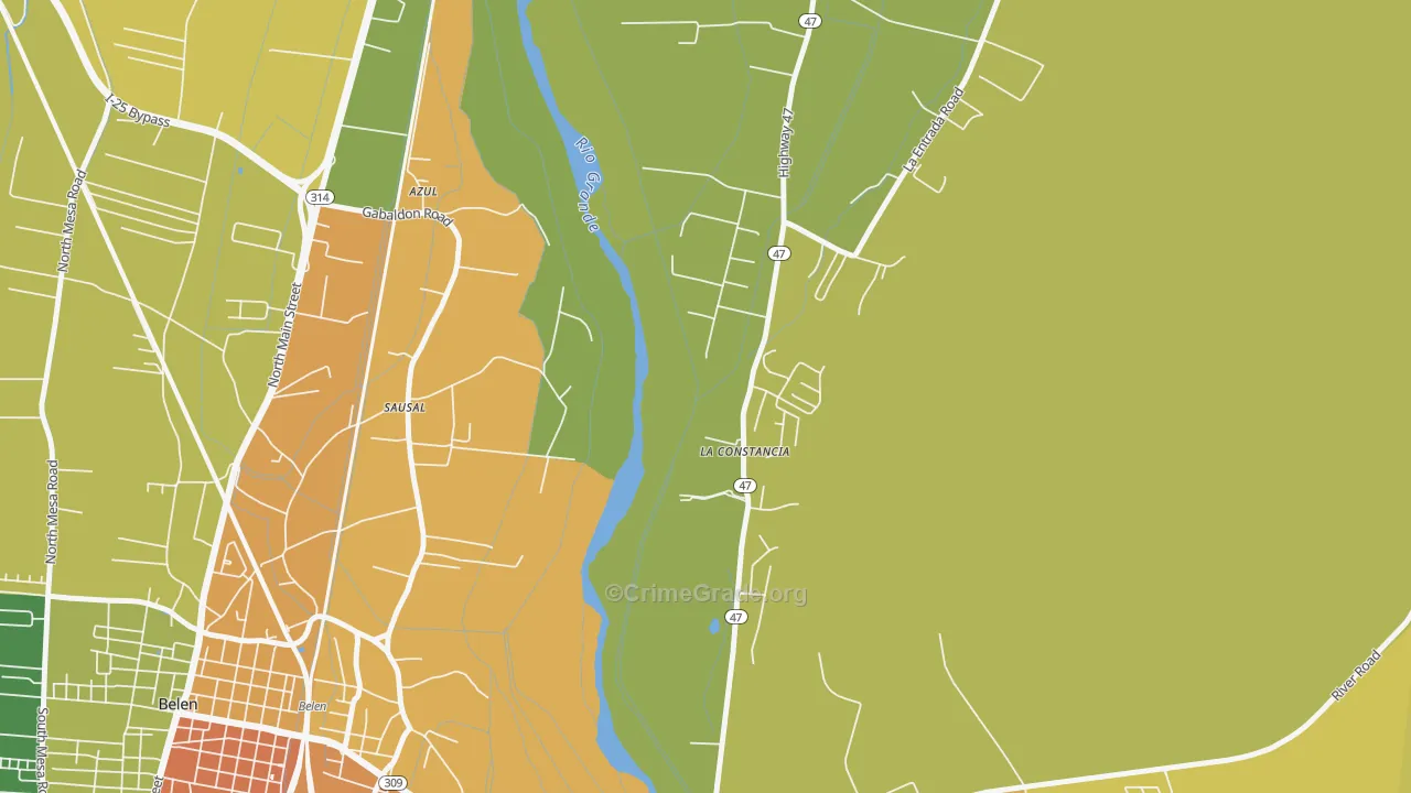 La Constancia, NM Map of Drug-Related Crime Rates