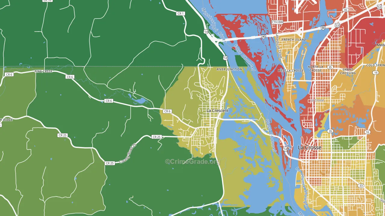 La Crescent, MN Map of Drug-Related Crime Rates